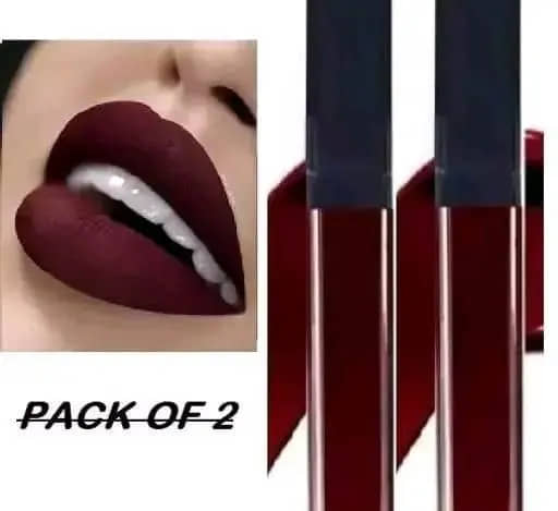 BLUSHIS Maroon Smudge Proof Matte Lipstick (Pack of 2)