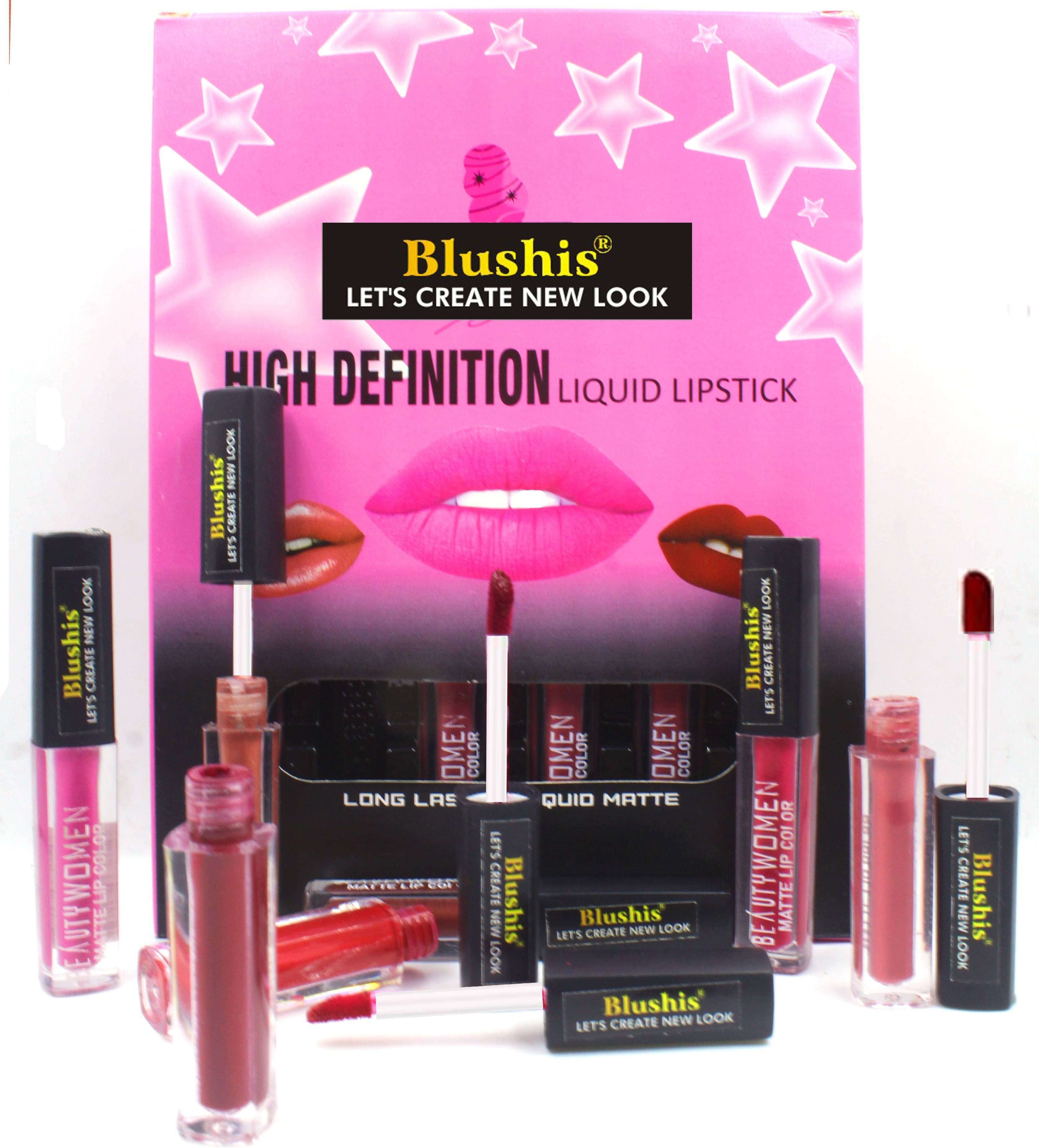 BLUSHIS Long Wear Multicolor Super Matte Hydrating Liquid Lipstick Combo (Pack of 6) BLUSHIS Long Wear Multicolor Super Matte Hydrating Liquid Lipstick Combo (Pack of 6)