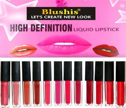 BLUSHIS High Defination Multi Color Matte Lipstick (Pack of 12)