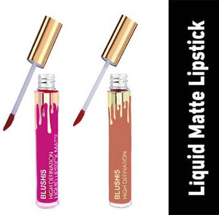 BLUSHIS Long Lasting Non Transfer Multicolour Matte Finish Lipstick (Pack of 2) BLUSHIS Long Lasting Non Transfer Multicolour Matte Finish Lipstick (Pack of 2)
