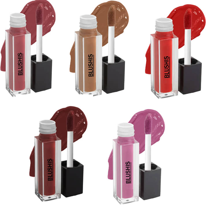     			BLUSHIS Long Wear Multi Color Matte Lipstick (Pack of 5 )