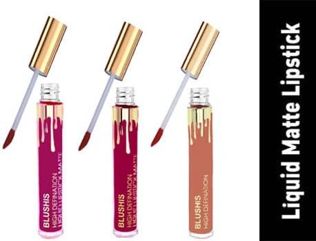     			BLUSHIS All Day Long Smudge Proof Multicolor Matte Finish Lipstick (Pack of 3)