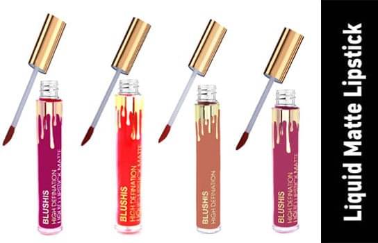     			BLUSHIS Professional Finish Multicolor Matte Lipstick Combo (Pack of 4)