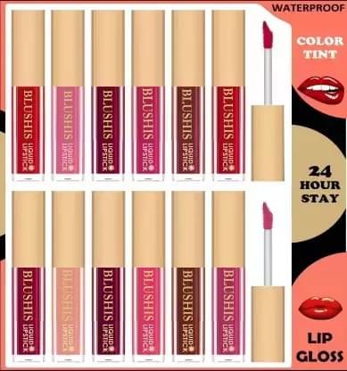     			BLUSHIS All Day Long Multi Color Matte Lipstick (Pack of 12)