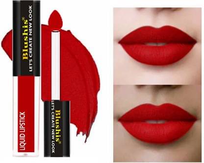     			BLUSHIS Red Ultra Smooth Long Wear Matte Finish Liquid Lipstick