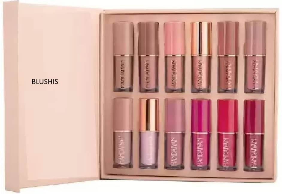     			Blushis Handaiyan Liquid Matte Waterproof Lipstick For Women,Set of 12,Multicolor, 2.5 ml each