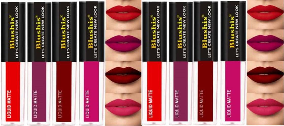     			BLUSHIS Super Stay Multi Color Matte Finish Lipstick (Pack of 8)