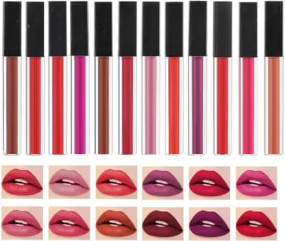 BLUSHIS Super Stay Multi Color Matte Lipstick Combo (Pack of 12)     			BLUSHIS Super Stay Multi Color Matte Lipstick Combo (Pack of 12)