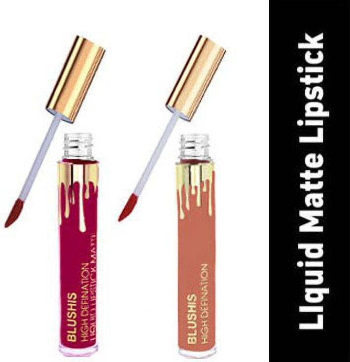     			BLUSHIS All Day Long Multicolor Super Matte Hydrating Lipstick Combo (Pack of 2)