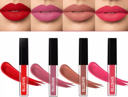 BLUSHIS All Day Long Multicolor Super Matte Hydrating Lipstick Combo (Pack of 6)
