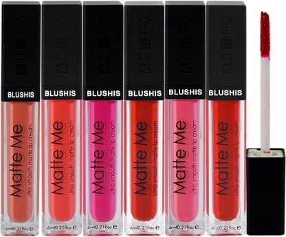 BLUSHIS Long Lasting Multicolor Hydrating Matte Lipstick Combo (Pack of 6) BLUSHIS Long Lasting Multicolor Hydrating Matte Lipstick Combo (Pack of 6)
