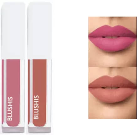 BLUSHIS Nude Shades Matte Lipstick (Pack of 2)