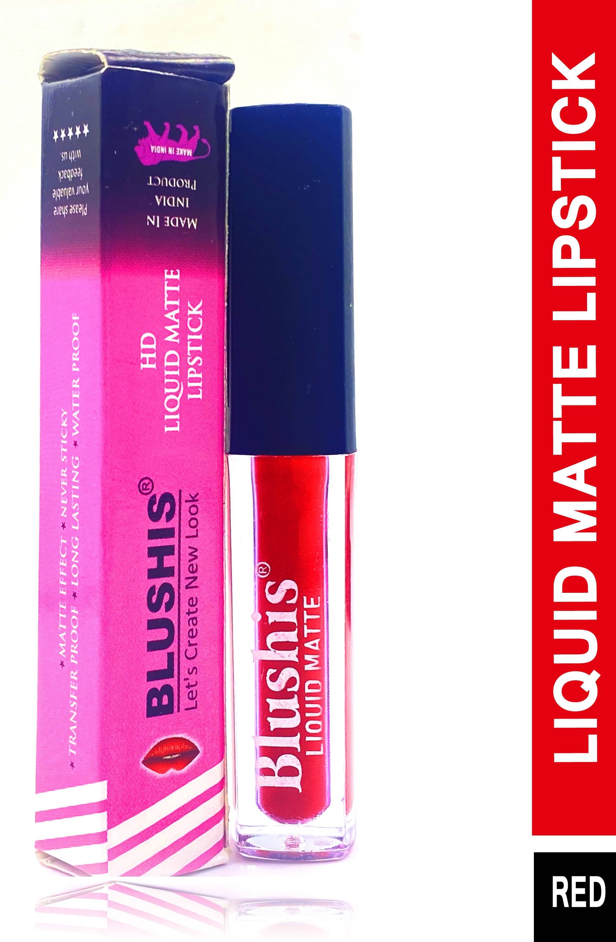     			BLUSHIS Long Lasting Non Transfer Red Matte HD Finish Lipstick