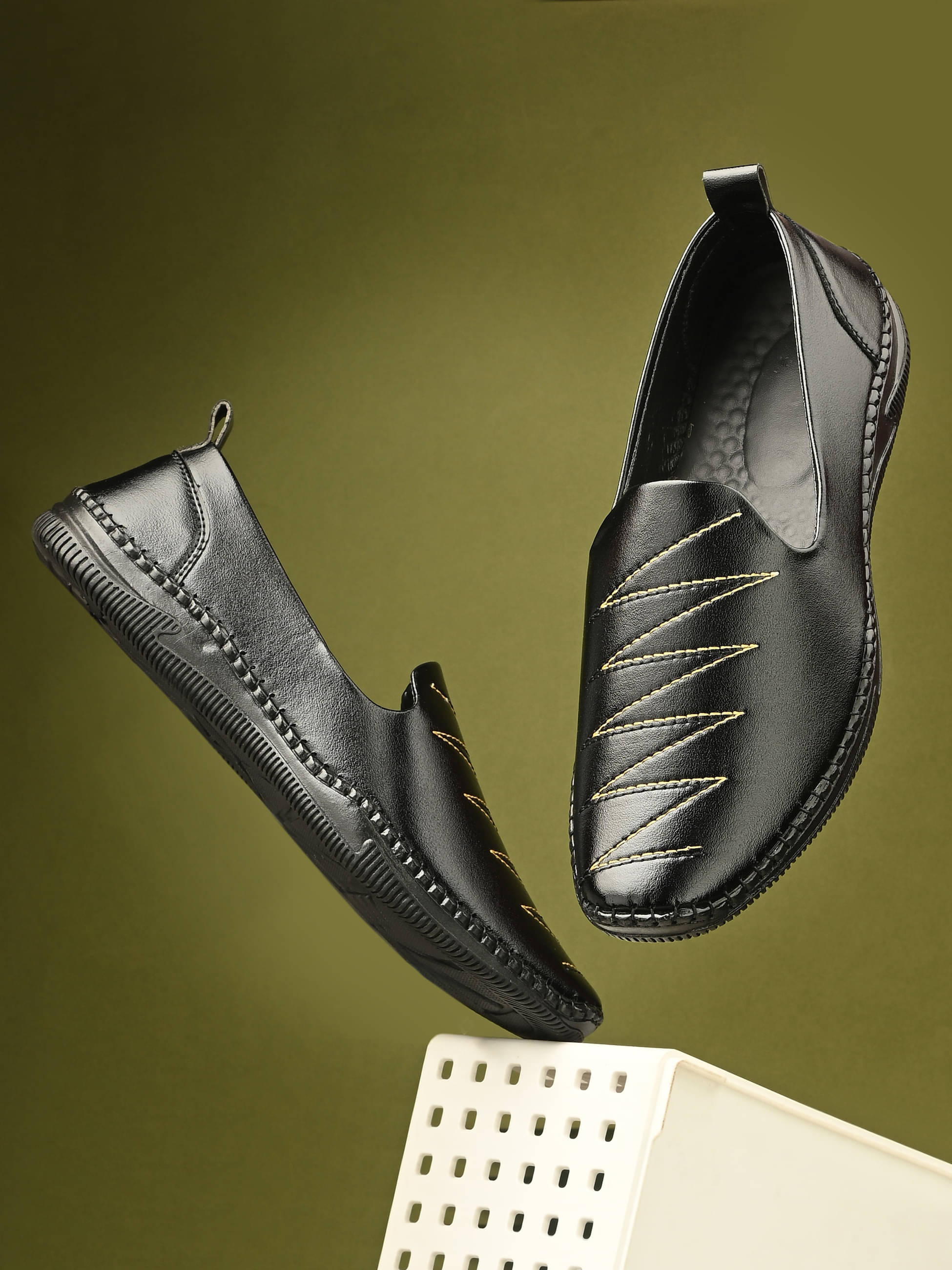     			BRAWO Men Latest Ethnic Mule Slip-On Black Men's Slip-on Shoes