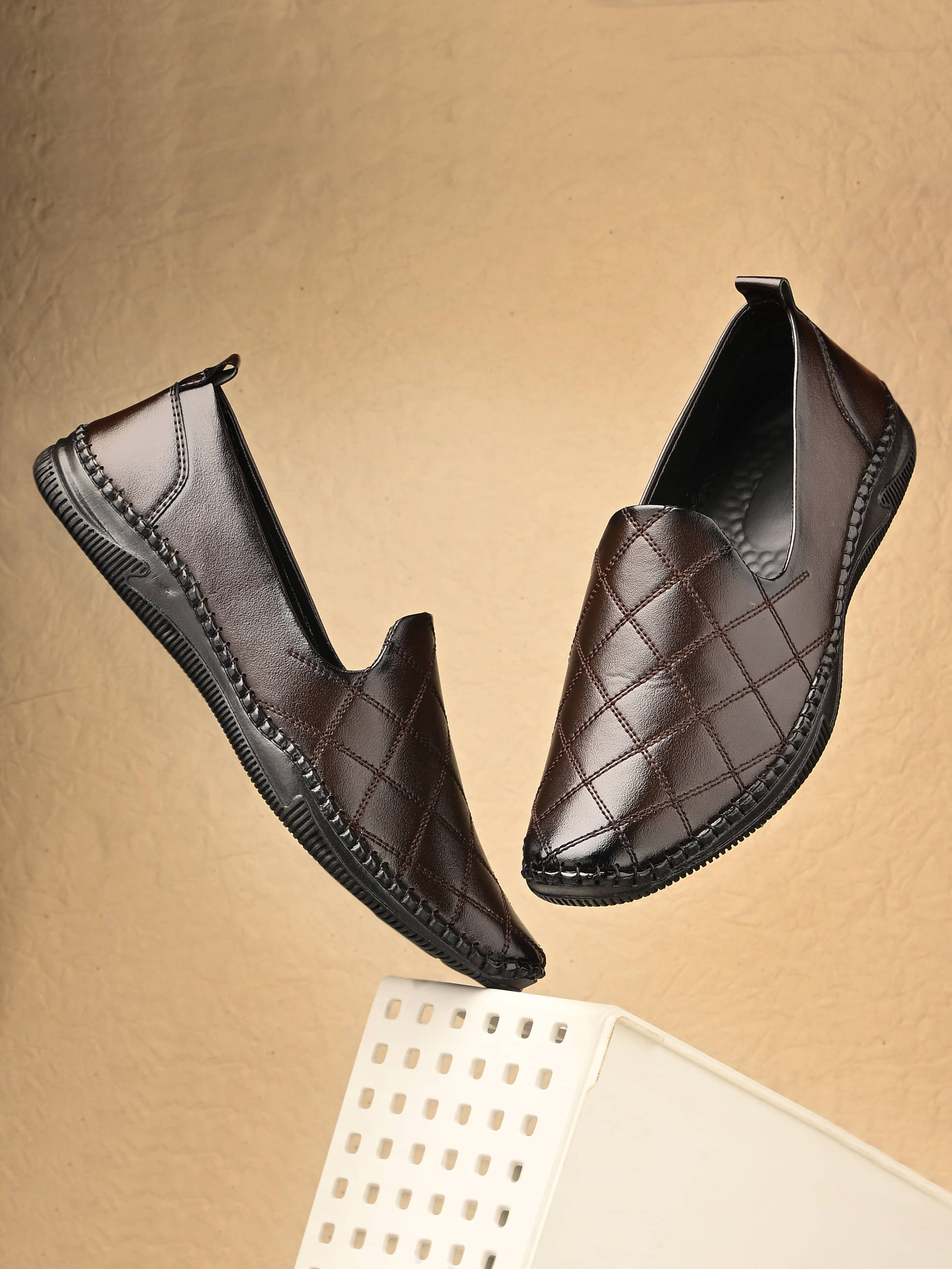     			BRAWO Men Latest Ethnic Mule Slip-On Brown Men's Slip-on Shoes