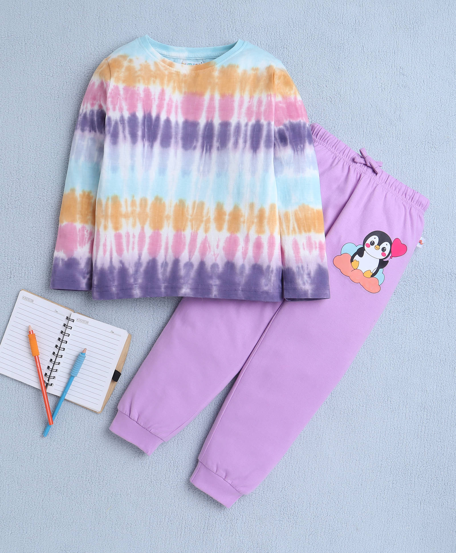     			BUMZEE Pack of 1 Girls Cotton T-shirt & Pants ( Multicolor )