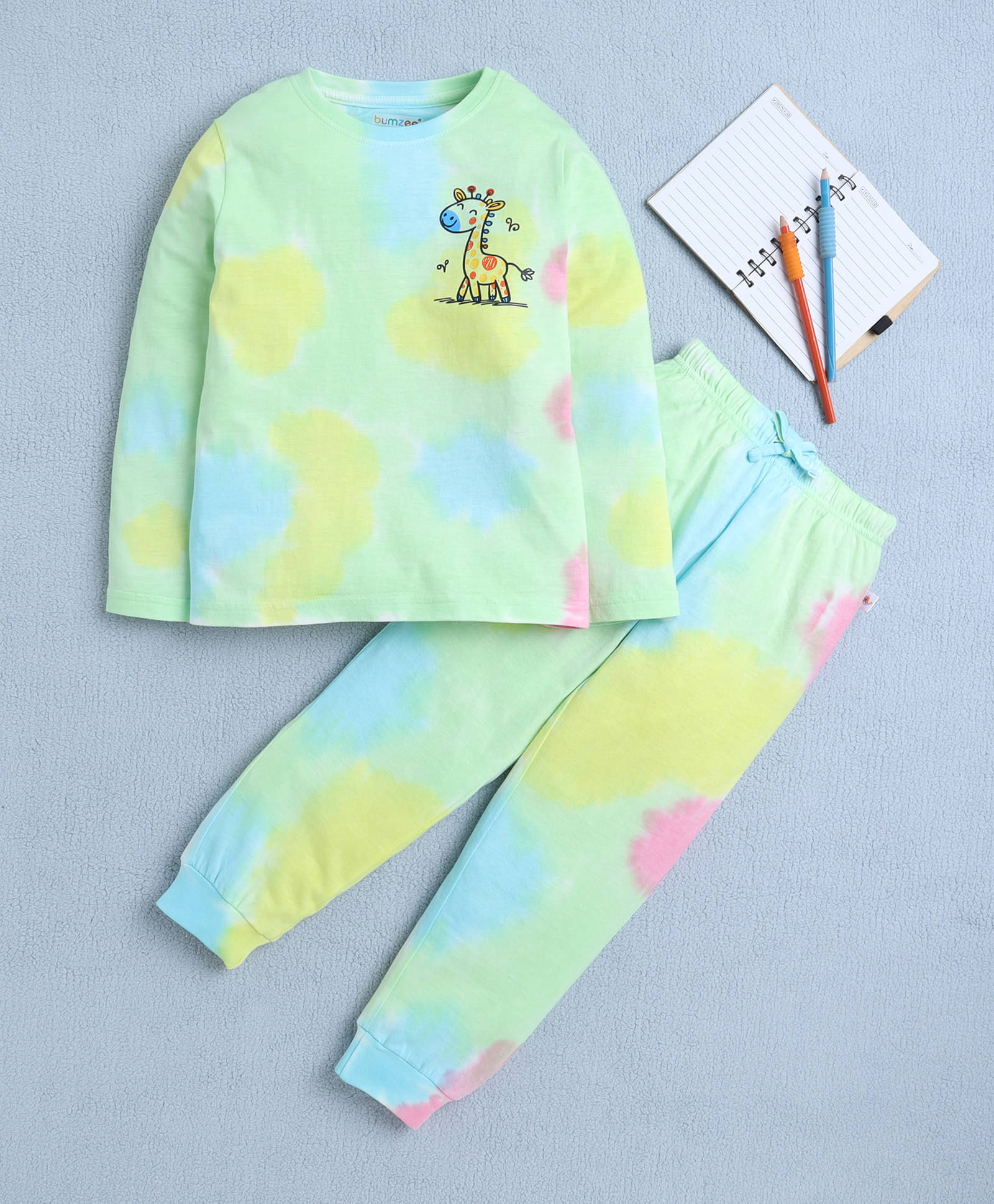     			BUMZEE Pack of 1 Girls Cotton T-shirt & Pants ( Multicolor )