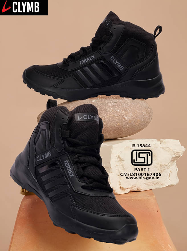     			Clymb Black Men's Sports Running Shoes