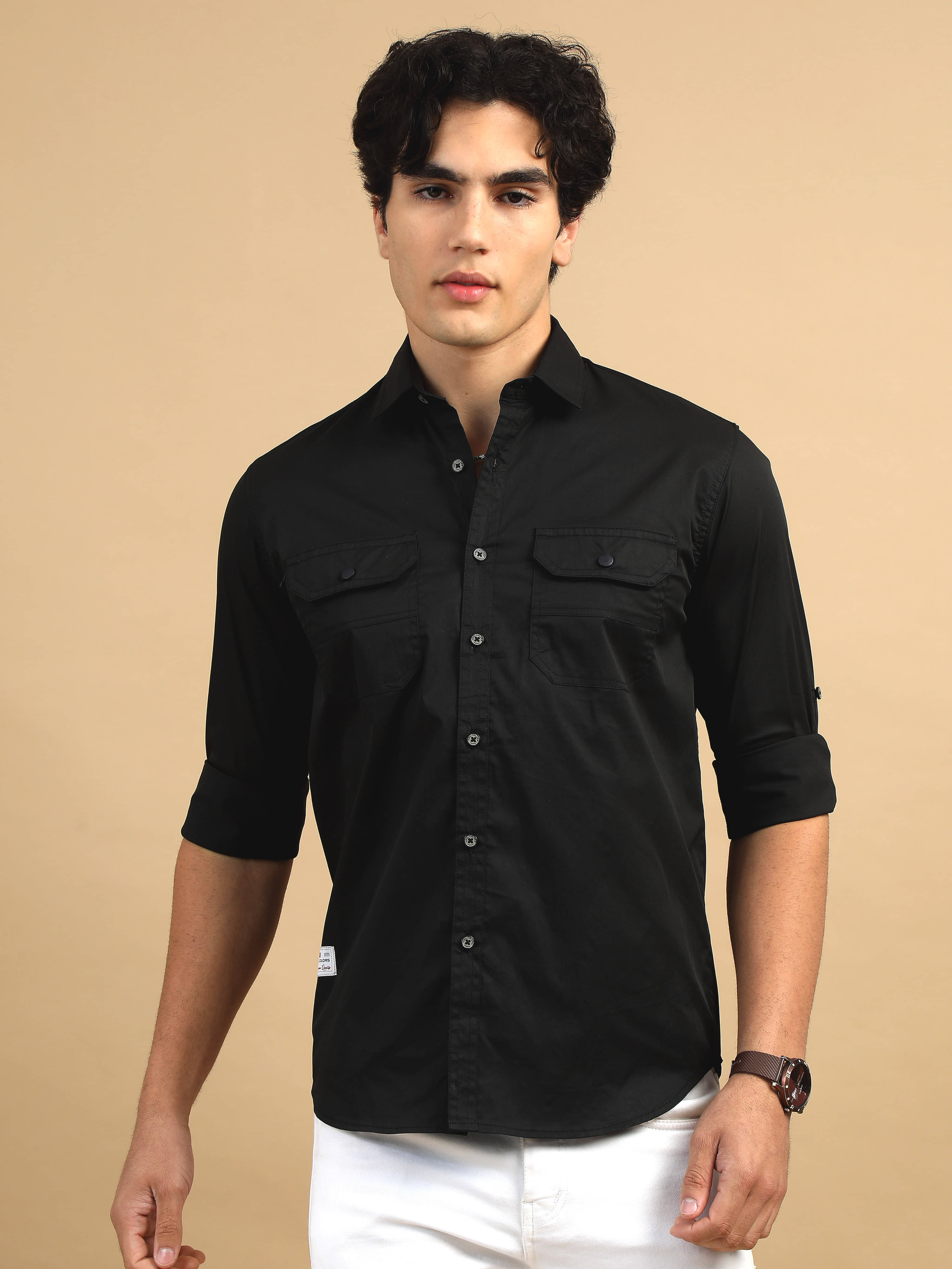 Cool Colors 100% Cotton Regular Fit Solids Full Sleeves Men's Casual Shirt - Black ( Pack of 1 ) Cool Colors 100% Cotton Regular Fit Solids Full Sleeves Men's Casual Shirt - Black ( Pack of 1 )