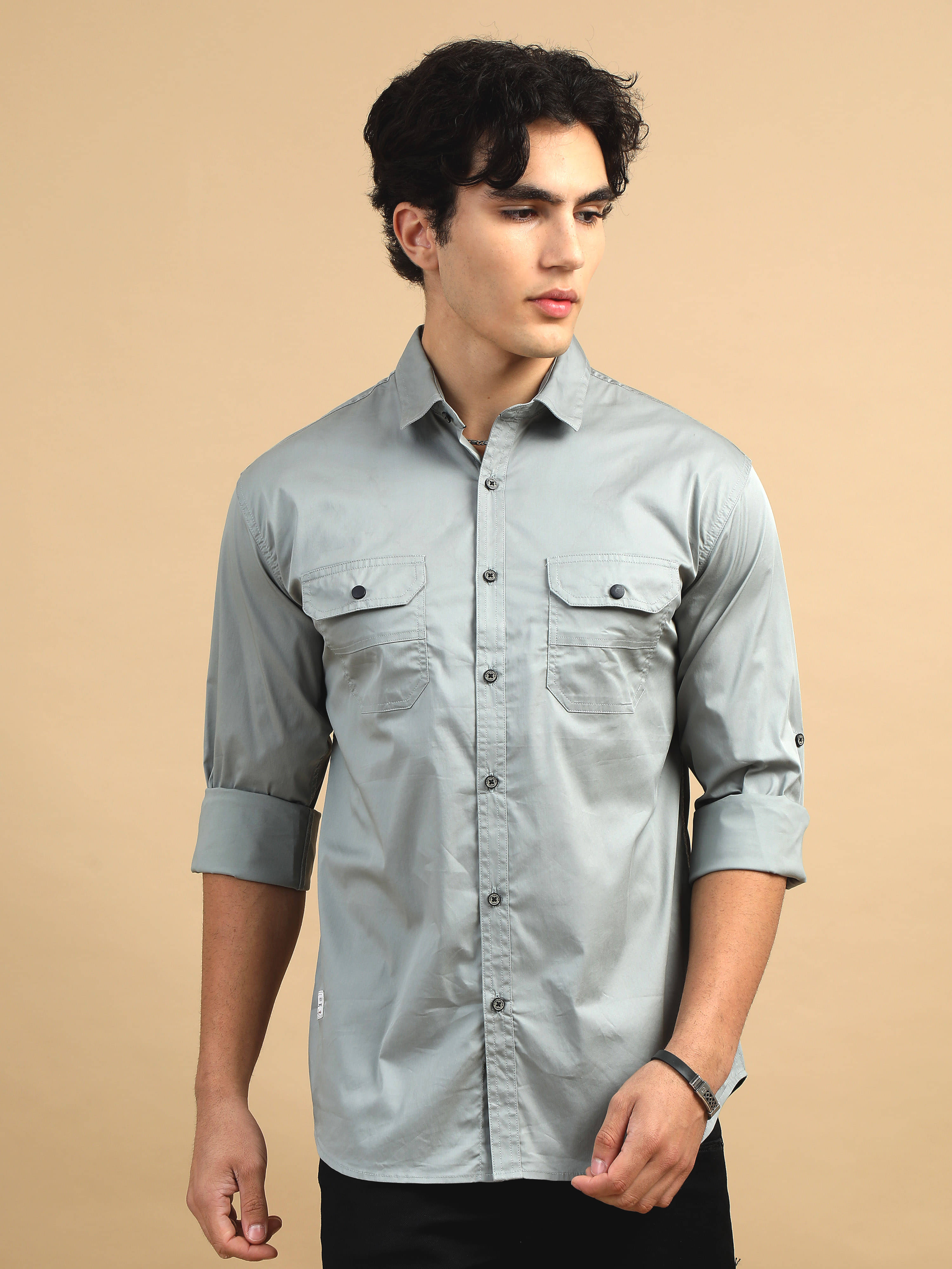 Cool Colors 100% Cotton Regular Fit Solids Full Sleeves Men's Casual Shirt - Light Grey ( Pack of 1 ) Cool Colors 100% Cotton Regular Fit Solids Full Sleeves Men's Casual Shirt - Light Grey ( Pack of 1 )