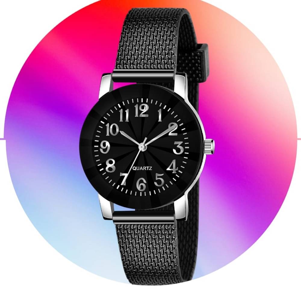     			Cosmic Black Resin Analog Womens Watch