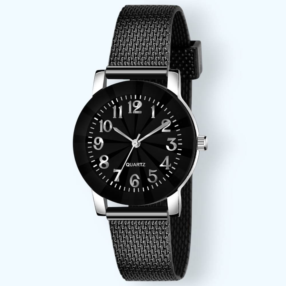     			Cosmic Black Resin Analog Womens Watch