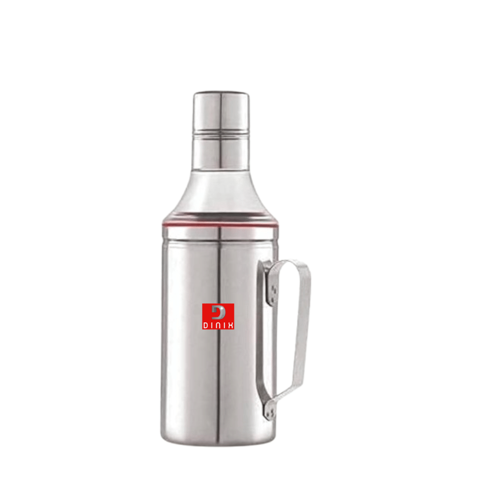 DINIX Stainless Steel Oil Dispenser | Oil Container | Oil Bottle | Cooking Oil Dispenser For Kitchen & Resturant | Without Handle Set Of 1 ( 1000 ml )