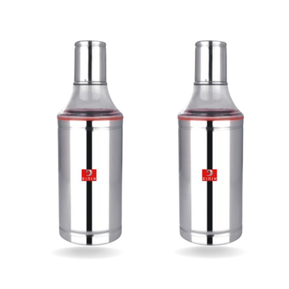 Dinix Stainless Steel Oil Dispenser 1 Litre | Pack of 1 | Leak-Proof, BPA-Free Oil Container for Cooking Oils & Vinegar | Durable Kitchen Accessory for Pouring & Storage 1000ml | Oil Dispenser Pack of 2