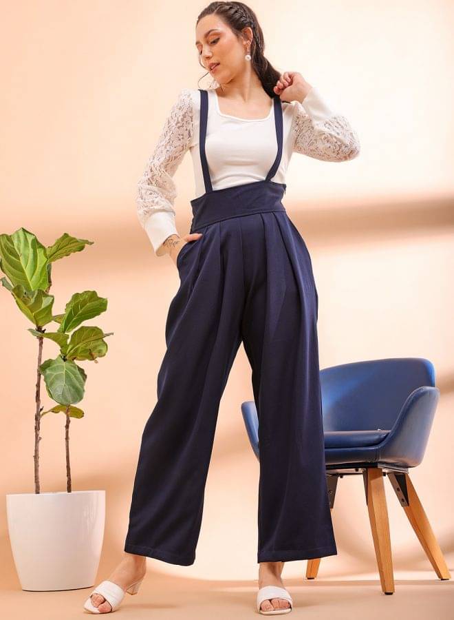     			Freehand Pack of 1 Polyester Regular Women's Casual Pants ( Blue )