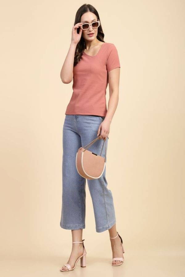 Freehand Women's Polyester Asymmetrical Top ( Pink )     			Freehand Women's Polyester Asymmetrical Top ( Pink )