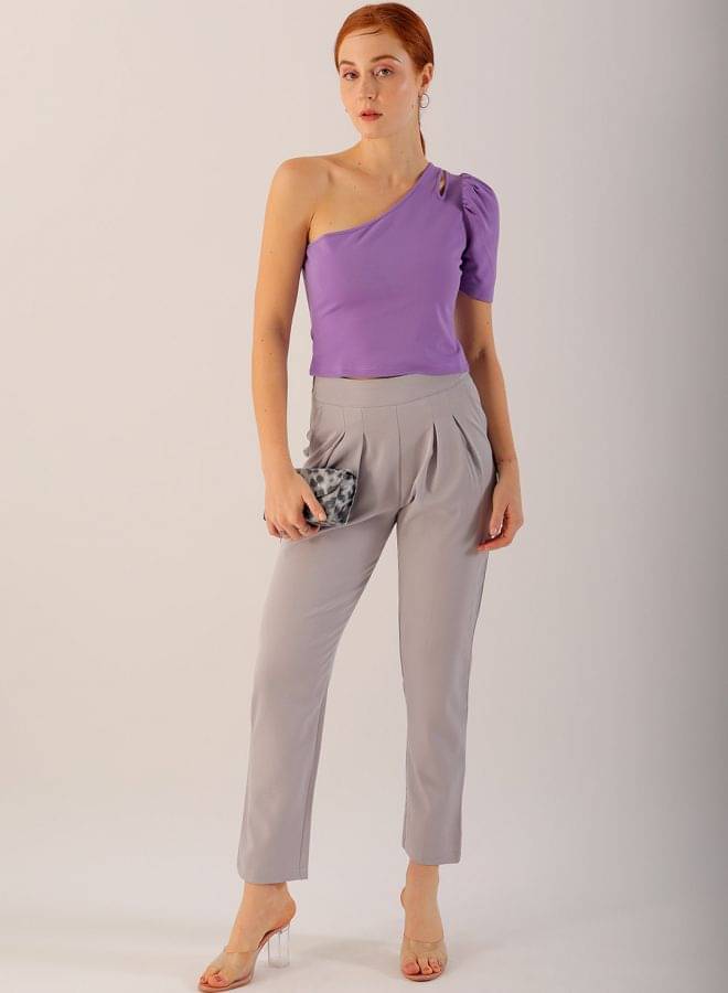 Freehand Women's Polyester Asymmetrical Top ( Purple ) Freehand Women's Polyester Asymmetrical Top ( Purple )