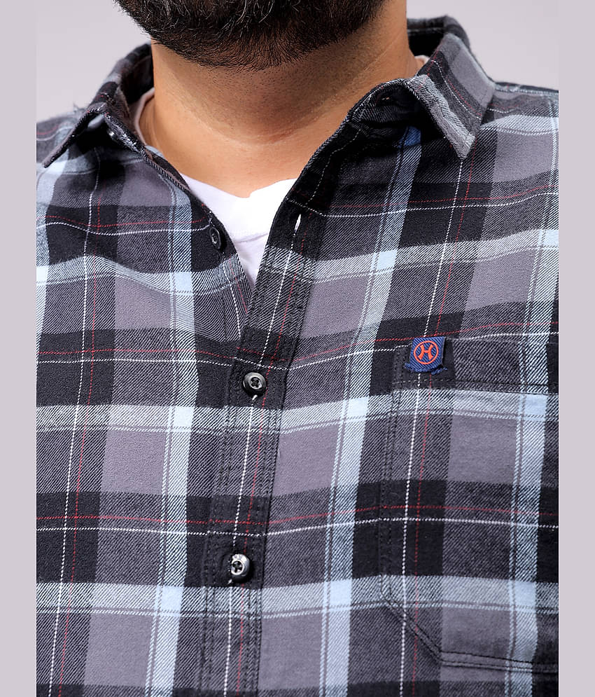 HARDSODA 100% Cotton Regular Fit Checks Full Sleeves Men's Casual Shirt - Grey ( Pack of 1 )