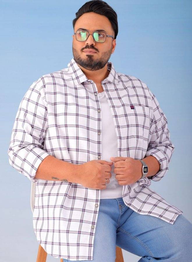 HARDSODA Poly Cotton Regular Fit Checks Full Sleeves Men's Casual Shirt - White ( Pack of 1 ) HARDSODA Poly Cotton Regular Fit Checks Full Sleeves Men's Casual Shirt - White ( Pack of 1 )