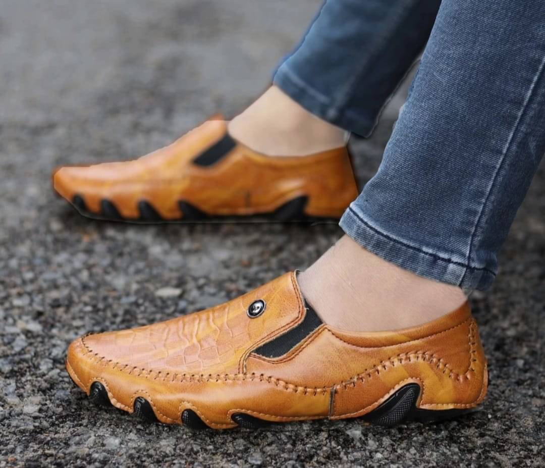     			HATTOUN Tan Men's Slip on