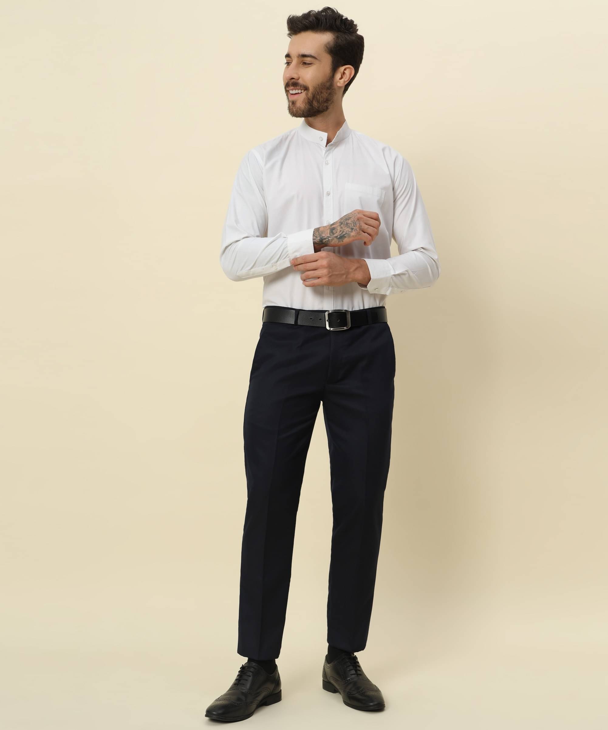     			HEMLOCK Regular Flat Men's Formal Trouser - Navy Blue ( Pack of 1 )