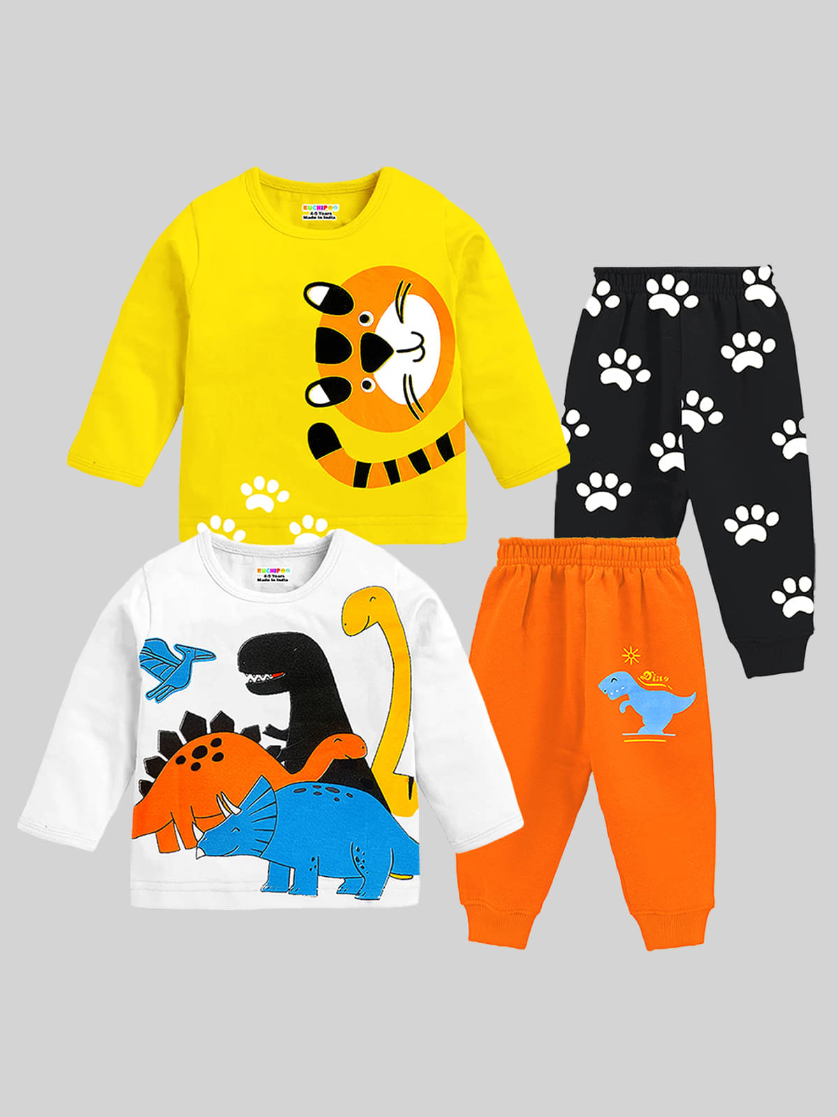     			Kuchipoo Pack of 2 Boys Cotton Blend T-Shirt & Trackpants Set ( Multicolor 2 )