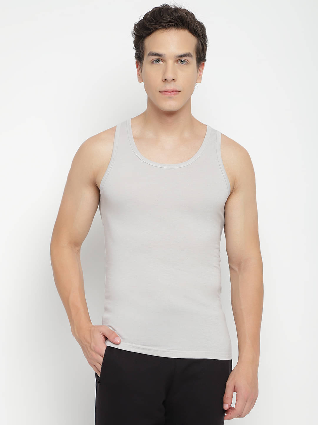 La Intimo Pack of 1 Cotton Basic Vest For Men ( Grey ) La Intimo Pack of 1 Cotton Basic Vest For Men ( Grey )