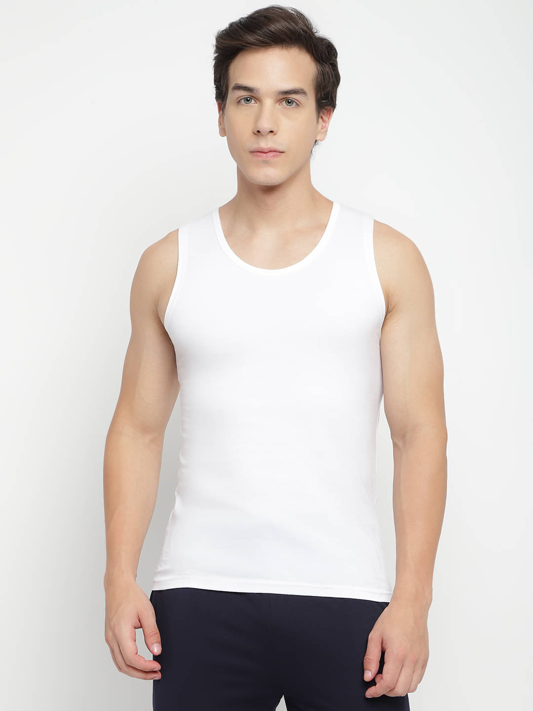    			La Intimo Pack of 1 Cotton Tank For Men ( White )