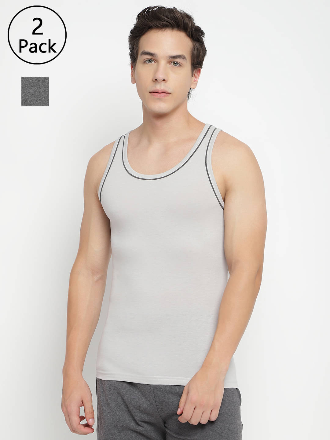     			La Intimo Pack of 2 Cotton Gym Vest For Men ( Multicolor1 )