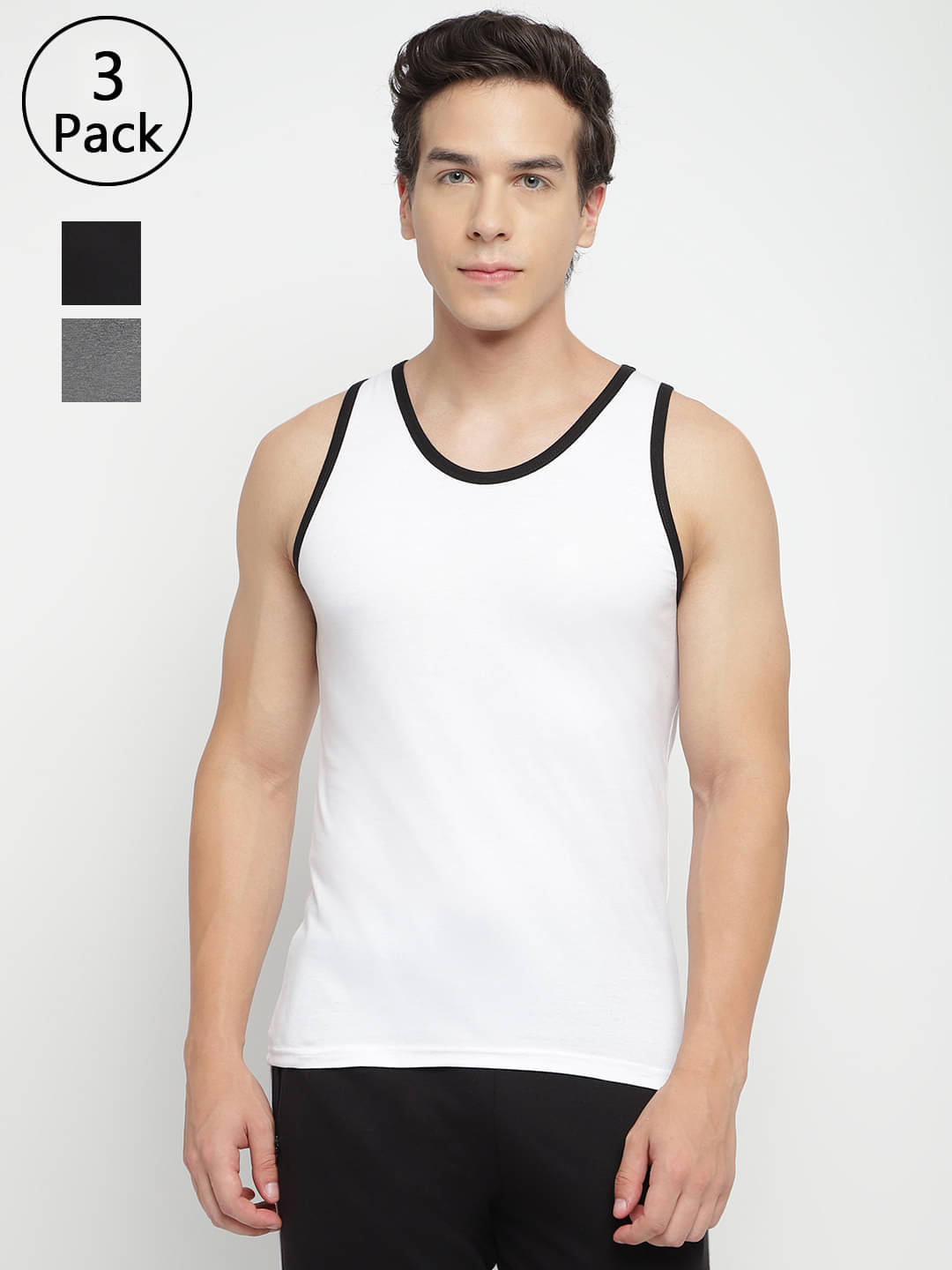 La Intimo Pack of 3 Cotton Tank For Men ( Multicolor12 ) La Intimo Pack of 3 Cotton Tank For Men ( Multicolor12 )
