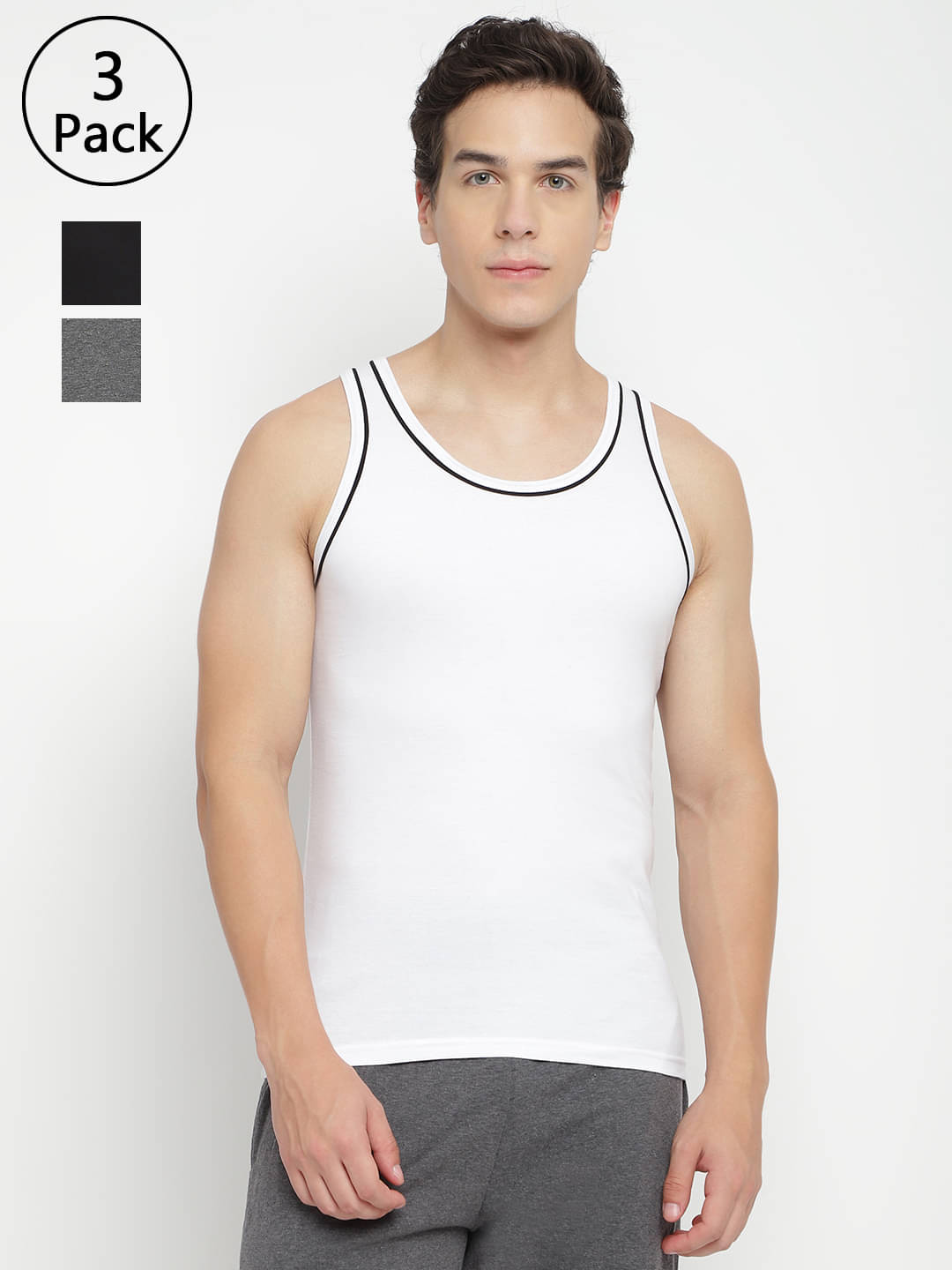 La Intimo Pack of 3 Cotton Gym Vest For Men ( Multicolor4 ) La Intimo Pack of 3 Cotton Gym Vest For Men ( Multicolor4 )