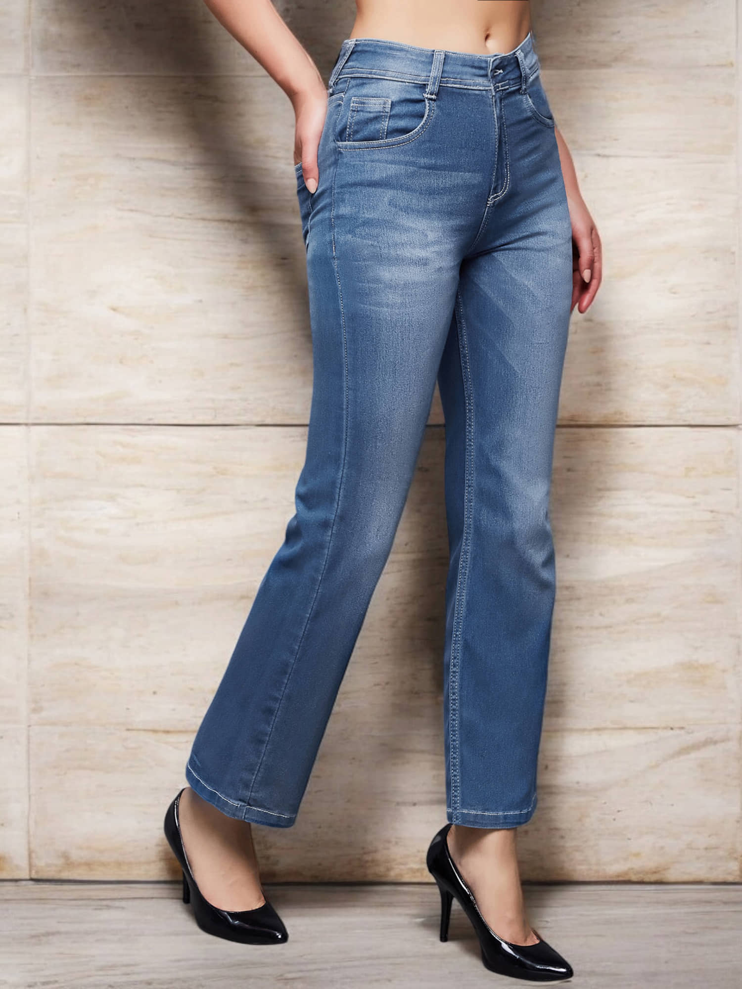 Miss Chase - Blue Denim Wide Leg Women's Jeans ( Pack of 1 ) - Jeans | Buy online on ZillyBuy