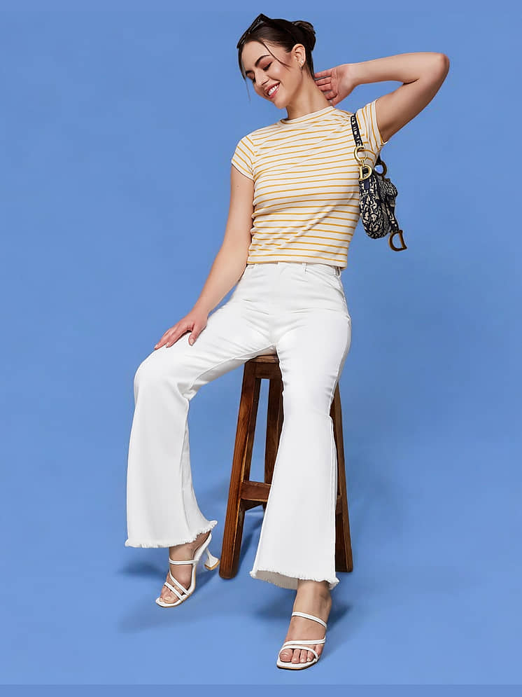 Miss Chase White Denim Bootcut Women's Jeans Pack of