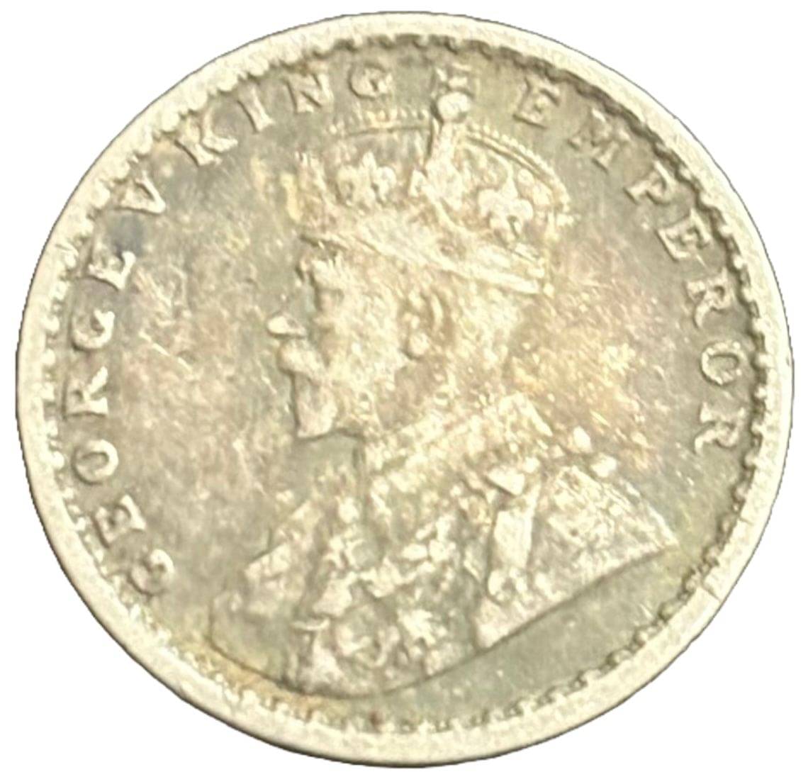 Most Rare 1917 Silver Two Annas High Grade George V British India Coin Most Rare 1917 Silver Two Annas High Grade George V British India Coin