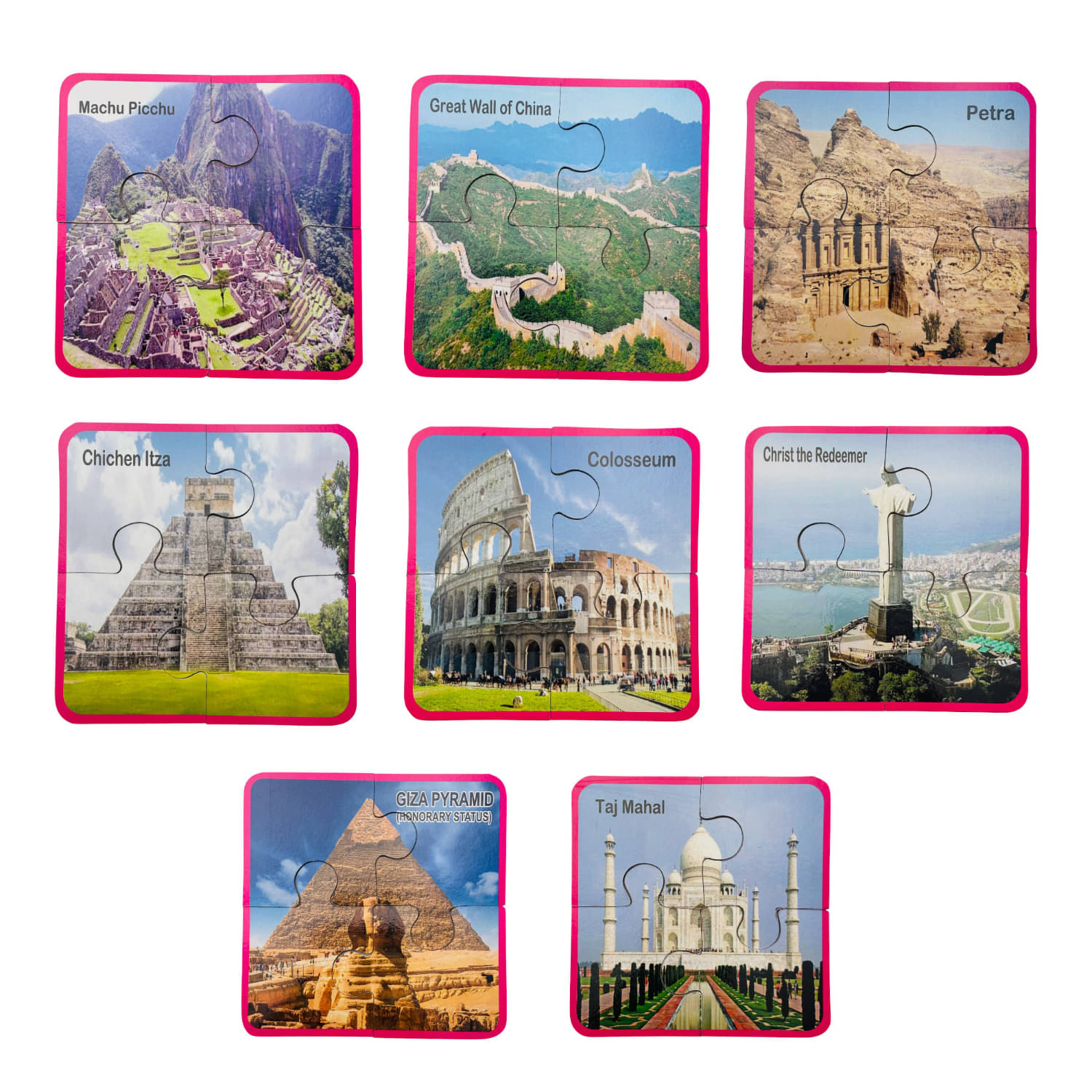     			Mr. Carve 8 in 1 First Fun & Educational Jigsaw Puzzles for Kids - 8 Wooden Puzzles - Age 2 Years Old & Above- Fun & Challenging Brain Booster Games - Iconic Wonders of The World