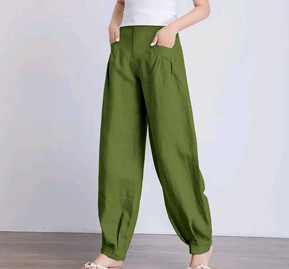 OuterWear Pack of 1 Cotton Blend Regular Women's Casual Pants ( Beige ) - Trousers | Buy online on ZillyBuy