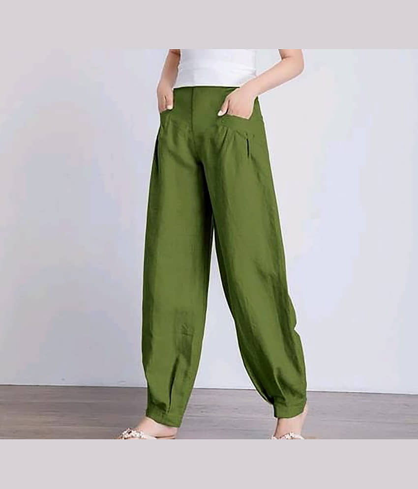 OuterWear Pack of 1 Cotton Blend Regular Women's Casual Pants ( Beige ) - Trousers | Buy online on ZillyBuy