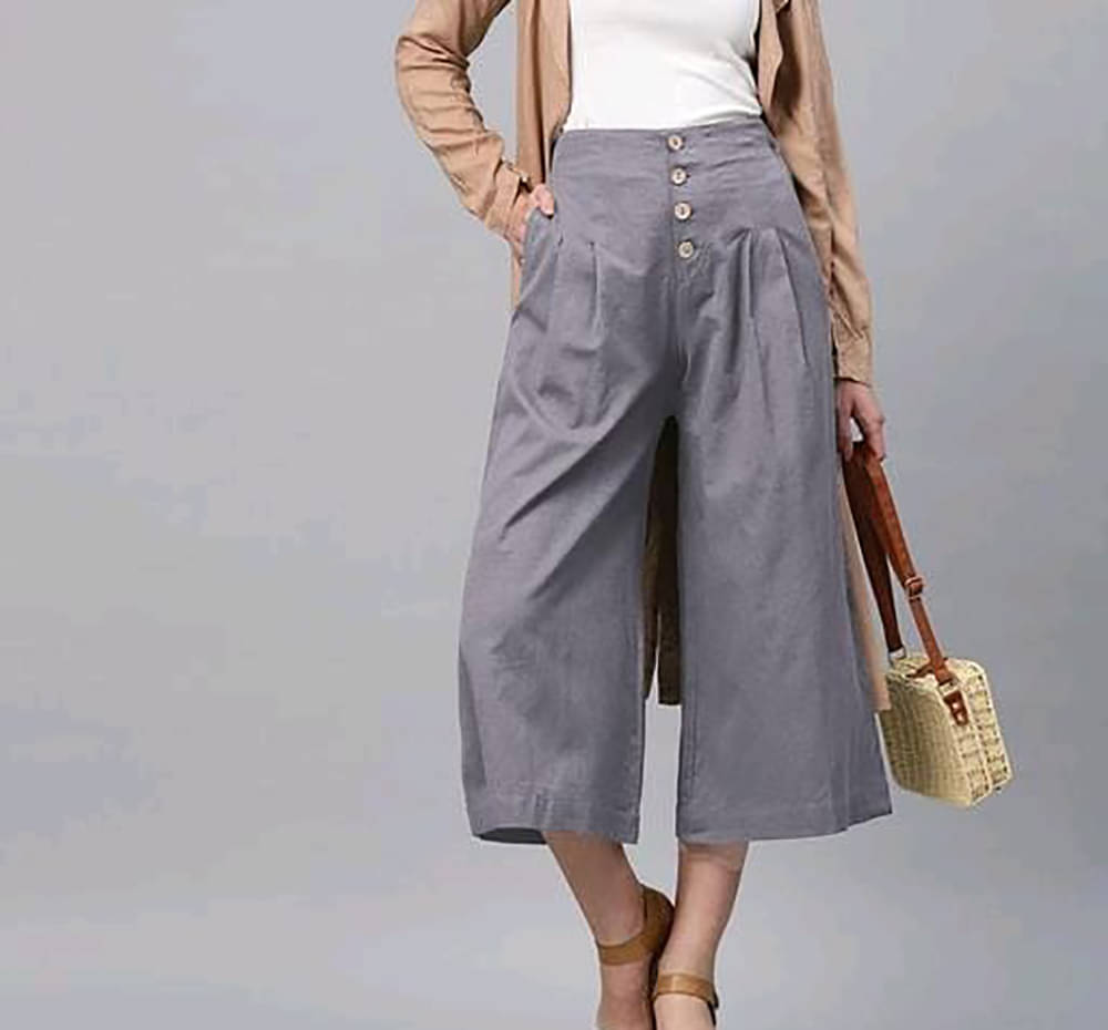     			OuterWear Pack of 1 Cotton Blend Regular Women's Casual Pants ( Grey )