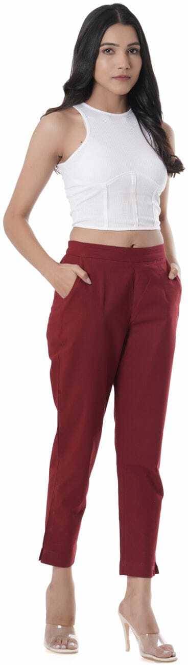     			OuterWear Pack of 1 Cotton Regular Women's Casual Pants ( Red )