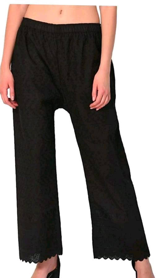 OuterWear Pack of 1 Cotton Blend Relaxed Women's Palazzos ( Black )     			OuterWear Pack of 1 Cotton Blend Relaxed Women's Palazzos ( Black )